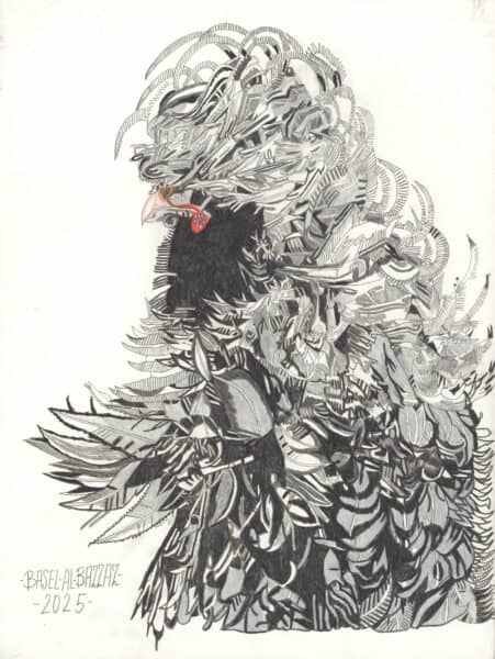 Ein Huhn vom Winde verblasen / A chicken blown away by the wind