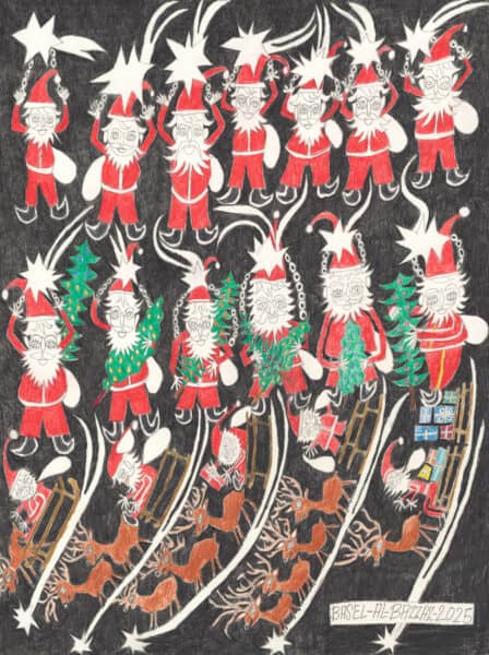 Weihnachtsmänner und Rentiere/Santa Clauses and reindeer - al-bazzaz basel