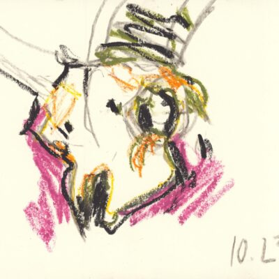 Juergen Maurer, ohne Titel, 2023, Ölkreiden auf Papier, 21 x 29,x7 cm